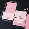 Gift Wrap Romantic Pink Envelope Set Fire Paint Prints Wax Seals Fresh Decoration Paper Vykorts välsignelse Tack