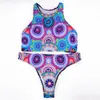 Swimwear's Swimwear Abstract Art Two Sets Beach Swimsuit Short taglio Bikini Donne senza maniche per reggiseno manico