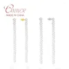 Stud Earrings CANNER S925 Sterling Silver Long Tassel Chains Imitation Pearls Piercing For Women Jewelry Gift Brincos Pendientes