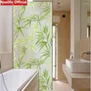 Autocollants de fenêtre 60cmx200cm feuilles de bambou motif motif de verre électrostatique sans colle Film de verre opaque Opaque Home Porte couchante salle de bain Privacte PVC