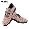 Casual Shoes Forudesign Women Dreating Air Mesh Cartoon Equipment Print Ladies Lace Up Zapatos