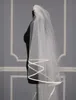 Gioielleria per capelli da sposa Eastalley Ribbon Edge Veils Wedding Tulle Two Stray Long Bridal Party Veils Accessori per matrimoni Velo Para Novia Velo de Nolia