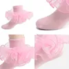 Kids Socks Childrens socks with lace pleats girl ankle socks childrens dance socks party cute baby Frilly socks girl princess socks d240513