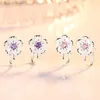 Boucles d'oreilles en peluche 925 Bijoux en argent sterling de haute qualité Femme Femme d'oreille Retro Flower Cube Zirconia Long Tassel suspendu