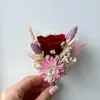 Kwiaty dekoracyjne mini suszony kwiat bukiet nieśmiertelne róży ślub boutonniere dla mężczyzn boho dekoracja rustykalna dekoracje domu