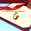 All Diamond Titanium Steel Silver Love Ring Men and Women Rose Gold Ring For Lovers Lovers Boutique Bijoux Cadeaux