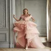 2020 Azziosta Różowe sukienki balowe A Ruffles Swep Train High Low Designer Evening Sukienka Suknia koktajlowa Suknie koktajlowe 276b