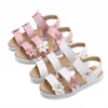 Sandales filles plage sandales beaux motifs floraux chaussures de bébé mignons enfants mignons chaussures extérieures enfants non glisso