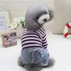Hundekleidung Haustierkleidung S-XXL Striped Jumpsuit Rompers Cat Puppy T-Shirt Hosen Kostümzubehör