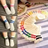 Kids Socks Cotton childrens socks childrens socks striped boys and girls white school socks sports basketball shoes Meias colored 2 pieces 1-8 Y d240513