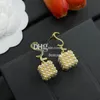 Brief Geplaatste drop -oorbellen Sieraden vierkant geblokkeerde oorbellen trendy earddrops drop studs voor vrouw