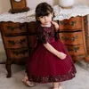 Robes de fille robe de fleur de couleur unie paillette petite saree mariage filles anniversaire banquet semaines bébé princesse princesse