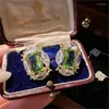 Boucles d'oreilles EVACANDIS Sweet Mint Emerald pour les femmes élégantes en forme d'oeuf, grande zircone artistique en sensation de haute qualité bijoux de haute qualité