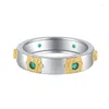 Cluster anneaux Magnifique laboratoire créé Ruby Emerald 925 Silver Original Certified for Men Women Vintage Jewelry Birthday Gift