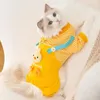 Köpek Giyim Sonbahar Kış Kawaii Karikatür 3d Tavuk Tasarım Askı Pantolonları Kediler Köpek Açık Sıcak Şerit Giysileri Evcil Hayvan