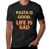 Herrtankstoppar pasta är bra liv ledsen t-shirt sommar tunga vikter anime kläder män grafik t-shirts roliga