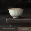 Çay Bardağı Master Cup Single Bej Ru Ware Gracked Sır Desteklenebilir Set Seramik Retro Çay Fincanı Kupa