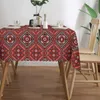 Table Cloth Rectangular Waterproof Oil-Proof Ukraine Ukrainian Embroidery Ornament Tablecloth Covers 40"-44" Fit Boho