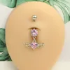 1pc Heart Belly Botton Ring 14g Women Sexy Butterfly che penzola cZ Piercing Bulbell Body Gift Ombligo 240429