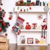 Party Decoration 1 Set Of Wood Christmas Ornaments Snowflake Stocking Xmas Card Shape Tiered Tray Wooden Navidad 2024