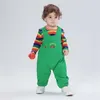 Clothing Sets Kawaii Dinosaur Baby Rompers Girls Bodysuit Overall+T-shirt Baby Long sleeved Childrens Set Cartoon Fashion Childrens SetL2405