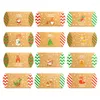 Geschenkwikkeling 1 Set Christmas Boxes Kraft Paper Candy Cookies Snack voor Xmas Year Party Biscuit Bag Noel Navidad