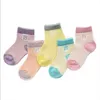 Kids Socks 0-3Y 5-Pair verpakking Groothandel Pasgeboren Baby Socks Zomer Digitale kleur Matching Baby Socks D240513