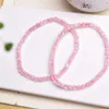 Bracelets de liaison 2pcs Natural Rose Quartz Facette Cube Facette Bracelet Design Stretch Polychrome Perles faites à la main Guérison Femmes Bijoux Cadeau