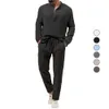 2023 Autumn Nieuwe Men's Solid Color Casual T-Shirt Sleeve Shirt Long Pants Set Trend M513 55