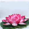 Dekorative Blumen künstliche Rose gefälschte Lotusblatt -Lilie Wasserpflanzen Hochzeit Dekoration Mariage Flores 28 cm Teiche wasserdicht C44
