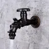 Banyo lavabo muslukları antika pirinç paspas musluk çamaşır makinesi musluk ejderha tasarımı tek soğutma açık balkon su bahçesi retro