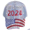 Feestmutsen Trump 2024 hoed Casual diamant honkbal pet athleisure verstelbaar katoen 9 stijl drop levering home tuin feestelijke benodigdheden dh5qc