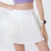 lul women New pressed pleated fitness pants skirt,Built in pocket sports running training quick drying yoga short skirt