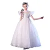Flower Girl Dress Applique Lace Embroidery Sheer short Sleeves Kids ball Gowns Lace Appliqued Beads Pageant Gowns tulle Floor Length Ruffled First Communion Dress