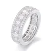 Wedding Rings Round 4mm Mosilicone Ring 925 Pure Silver Platinum Colored Mens Q240511