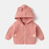 Giacche 2024 Spring Autumn Infant Baby Boys Girls Coats Giacca con cappuccio da cartone animato per bambini Spaccature carine per bambini