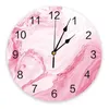 Horloges murales texture de fluide en marbre rose horloges murales silencieuses décoration de salon