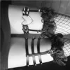 Kwasters modieuze en sexy hartvormige kousenriemgordel handgemaakte hanger met klinknagels verstelbare grootte vrije maat hanger Punk Gothic Harajuku Style Gift WX