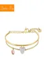 Bedelarmbanden roze kawaii muis zirkoon armband mooie titanium stalen materiaal bangle ingelegde rosé goud kleur vrouwen sieraden cadeau2465141
