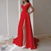 Runway Dresses New Womens Chest Wrapped Style Ruffled Red Black and White Mid-waist Solid Color Dress Elegant and Sexy Evening Dress