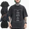 Customized Heavyweight Washed Distressed T-shirts Unisex Vintage Cotton Batik Men T-shirts Streetwear Min Order Quantity 1 240513