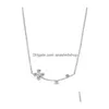 ペンダントネックレスNew 2021 100％925 Sterling Sier Four-Petal Flower Necklace Fit DIYオリジナルFSHIONジュエリーギフト111ドロップ配信PE DH68R