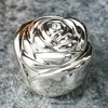 Schmuckbeutel Vintage Box kreative Retro Rose Knospen geschnitzte Aufbewahrung Hochzeit Drehbuch Ring Metall Andenkengeschenk