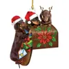 Trädformade ornament hängande Dachshund Dog Pendants For Home Chuldedekorationer Xmas nyårsgåvor