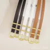 Womans Mince Designer Belt Vérine ceinture en cuir authentique pour femmes Largeur des hommes 2,5 cm 1,8 cm Cowhide Golden Silver aiguille boucle