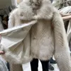 Vêtements d'hiver de fourrure pour femmes à la mode à fourrure chaude à fourrure haut de gamme