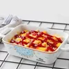 Mugs Lovely Two-ear Baking Plate Cheese Rice Ceramic Western Food Dish Bowl Microwave Oven Available Tableware