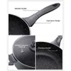 Induktionskokare Krukor och kokkärlsuppsättningar, Bezia Diskmaskin Safe Nonstick Cooking Stay-Cool Bakelite Handle, Scratch Resistenta köksuppsättningar med stekning