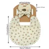 Bibbs burp trasor fin bomull baby pojke flicka bib med dubbelsidig blommig tryck saliv handduk för baby matning burp tyg justerbar halsduk för barn d240513