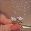 Rings Cute Bling Zircon Stone Adjustable Sier For 925 Sterling Women Engagement Fashion Jewelry 2021 Trend Drop Delivery Ring Otful